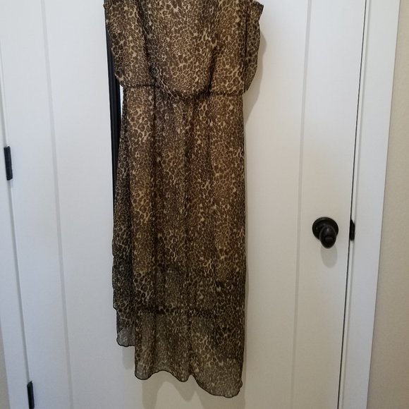 dress high low leopard animal print sleeveless - Picture 3 of 6